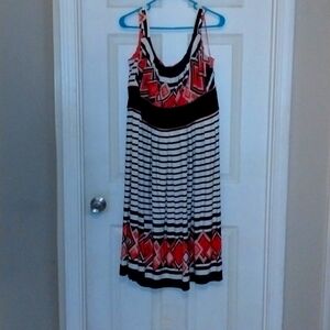 Dressbarn Geometric Dress with Cardigan